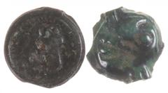 Ancient coins in lots Ancient coins in lots - A small lot with 2 Potin coins: Meldi (2 encountered animals) and Leuci (head/boar) - totally 2 coins in avg. VF+