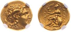 Ancient coinage Hellenistic Monarchies - Kingdom of Thrace - Lysimachos (323-281 BC) - AV Stater (uncertain mint, 8.46 g) - In the name and types of Lysimachos of Thrace - Diademed head of Alexander T