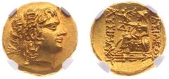Ancient coinage Hellenistic Monarchies - Kingdom of Thrace - Lysimachos (323-281 BC) - AV Stater (Istros, posthumous issue ca. 88-86 BC, 8.26 g) - Diademed head of Alexander the Great to right wearing