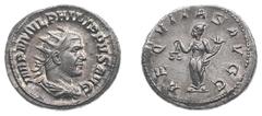 Ancient coinage Roman Imperial Coinage - Philippus I Arabs (244-249) - AR Antoninianus (Rome4.11 g) - Radiate, draped and cuirassed bust right / AEQUITAS AVGG Aequitas standing left, scales in right a
