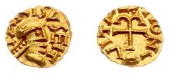 World Coins France - Merovingians (458-751) - Austrasia and Neustria - AV Tremissis nd. (ca.570-670), Paris mint, Vitalis as moneyer (MEC I-467, Prou.727, Belfort3397) - Obv: Diademed head right; +PAR