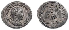 Ancient coinage Roman Imperial Coinage - Philippus I Arabs (244-249) - Seleucis and Pieria / Antioch - AR Tetradrachm (AD 244, 11.89 g) - Laureate and draped bust right / Eagle standing facing, head l