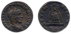Ancient coinage Roman Imperial Coinage - Philippus I Arabs (244-249) - Commagene / Zeugma - AE28 (17.01 g) - Laureate, draped and cuirassed bust right / Tetrastyle temple with peribolos, deity enthron