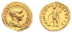 Ancient coinage Roman Imperial Coinage - Hostilianus (250-251) - AV Aureus (Rome AD 251, 3.51 g) - C VALES (sic!) HOSTIL MES QVINTVS N C Bare-headed, draped and cuirassed bust of Hostilianus to right 
