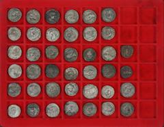 Ancient coins in lots Ancient India - Ancient India, Saka- and YüehChi- imitations of Indo-Greek coinage, Posthumous Hermaios and imitations c. 85-45 BC, AR tetradram (38), Diademed bust of Hermaios /