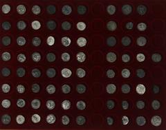 Ancient coins in lots Ancient India - Ancient India, Saka- and YüehChi- imitations of Indo-Greek coinage, Posthumous Hermaios and imitations c. 85-45 BC, AR drachm (48), Diademed bust of Hermaios / Ze