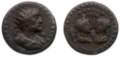 Ancient coinage / Roman Imperial Roman Imperial Coinage - Philippus I Arabs (244-249) - Cilicia / Seleucia ad Calycadnum - AE35 (25.27 g) - Radiate and cuirassed bust right / Facing busts of Apollo le