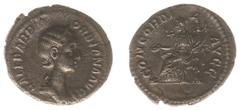 Roman Imperial Coinage Orbiana (wife of Sev. Alexander) - AR Denarius (Rome AD 225, 2.05 g) - Draped bust right, wearing stephane / Concordia seated left, holding patera and double cornucopia (RIC Ale