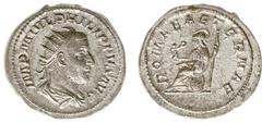 Roman Imperial Coinage Philippus I Arabs (244-249) - AR Antoninianus (Rome, 4.41 g) - Draped, cuirassed and radiate bust right / ROMAE AETERNAE Roma with Victoria, spear and shield (RIC 44(b)) - a.XF,