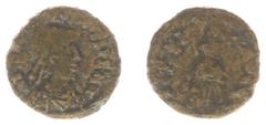 Collection Jeroen van der Meulen Maiorianus (AD 457-461) - AE4 / Nummus (Mediolanum, Rome or Ravenna, 1.27 g) - DN IVL MAIORIANVS FPRAV Pearl-diademed, draped and cuirassed bust right / VICTORIA AVGCC