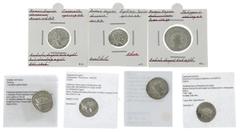 Ancient coins in lots - Miscellaneous Miscellaneous - A small lot with ancient silver coins: A Republican Denarius of Aemilius Lepidus Paulus, 3 Denarii (Sept. Severus and 2 x Caracalla), an Antoninia