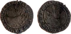 Spanish Netherlands and Dutch Provincial coinage Gelderse Steden - Nijmegen - Stedelijke muntslag - 1/2 Stuiver 1488 Romeins jaartal (Passon 8 / Lev. III-199 /R4) - VZ Klimmende leeuw met dubbele staa