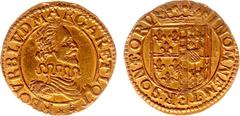 World Coins (single lots) France - Chateaux Renaud - François de Bourbon (1603-1614) - Florin d' or n.d. (KM.18/20, Fr.114, Pd'A.6238 var.) - Obv: Bust right; ** F BOVRB LVD MARGARET LOT / Rev: Crowne