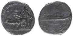 Ancient coinage / The East The East - Phoenicia - Sidon - Evagoras II of Salamis (ca. 345-342 BC) - AR Double Shekel (22.50 g) - War galley under way to left over zig-zag waves, traces of eight-rayed 