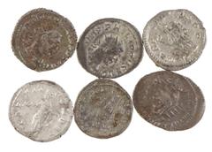 Roman coinage Roman coinage - A small lot of 6 Antoniniani of Philippus I Arabs, several reverses, in avg. good VF