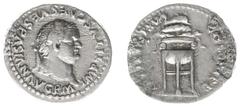 Roman Imperial Coinage Titus (69-81) - AR Denarius (Rome AD 80, 3.47 g) - IMP TITVS CAES VESPASIAN AVG P M, laureate bust right / TR P IX IMP XV COS VIII P P, Tripod, with fillets to left and right; a