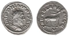 Roman Imperial Coinage Philippus I Arabs (244-249) - AR Antoninianus (Viminacium AD 248, 4.43 g) - IMP PHILIPPVS AVG, radiate, draped and cuirassed bust right / SAECVLARES AVGG, antelope walking right