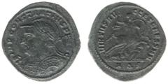 Roman Imperial Coinage Constantius I Chlorus (293-306) - AE Follis (Aquileia, 8.41g) - IMP CONSTANTIVS P F AVG, helmeted and cuirassed bust left, holding spear and shield / VIRTVS AVGG ET CAESS N N, C