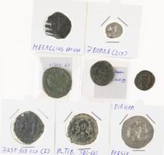 Ancient coins in lots - Miscellaneous Ancient coins in lots - Miscellaneous - A lot ancient coins: an AE of Viminacium (Philippus I Arabs), an As of Julia Domna, 3 Byzantine Folles (Heraclius, Justinu