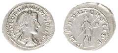 Roman Imperial Coinage Gordianus III (238-244) - AR Denarius (Rome AD 241, 3.12 g) - IMP GORDIANVS PIVS FEL AVG, laureate, draped and cuirassed bust right / P M TR P III COS II P P, Gordian standing, 