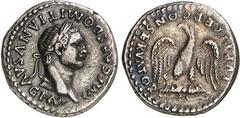 RÖMER RÖMISCHES KAISERREICH. DOMITIANUS, Augustus 81-96. Denar (82/83) 3,41g. Kopf m.Lorbeerkranz n.r. IMP CAES DOMITIANVS AVG P M / IVPPITER CONSERVATOR Adler steht auf Fulmen v.v., Kopf n.l. RIC 40,