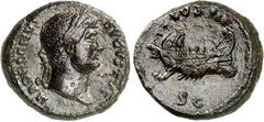 RÖMER RÖMISCHES KAISERREICH. HADRIANUS 117-138. AE-As (125/128) 13,84g. Kopf mit Lorbeerkranz n.r. HADRIANVS - AVGVSTVS / COS III - S C Galeere, mit 5 sichtbaren Ruderern und Kapitän, fährt n.r. RIC 6