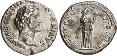 RÖMER RÖMISCHES KAISERREICH. ANTONINUS PIUS Augustus 138-161. Denar (138) 2,84g. Kopf n.r. IMP T AEL CAES HADRI - ANTONINVS / AVG PIVS P - M - TR P COS DES II Fides steht n.r., hält Kornähren und Früc