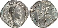RÖMER RÖMISCHES KAISERREICH. GORDIANUS III. Augustus 238-244. AE-Sesterz (240) 19,1g. Belorbeerte drapierte Büste n. r. IMP GOR DIANVS PIVS FEL AVG / LIBERALITAS AVG II SC Liberalitas steht n.l., hält