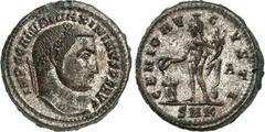RÖMER RÖMISCHES KAISERREICH. MAXIMINUS II. Daia, Augustus 310-313. AE-Follis 22mm (312/313) 5,33g, Cyzicus, 1. Off. Kopf m. Lkr. n.r. IMP C GAL VAL MAXIMINVS P F AVG / GENIO AVGVSTI Genius steht mit F