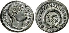 RÖMER RÖMISCHES KAISERREICH. CONSTANTINUS I. der Große, Augustus 306(310)-337. AE-Follis 18/19mm (327/329) 3,33g, Heraclea, 2. Offizin. Kopf, in den Nacken gelegt, mit Diadem n.r. CONSTAN-TINVS AVG / 