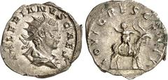 RÖMER RÖMISCHES KAISERREICH. Valerianus II., Caesar 255-258. Antoninian (257/258) 3,03g, Köln. Palliumbüste m. Strkr. n.r. VALERIANVS CAES / IOVI CRESCENTI Zeusknäbchen auf Ziege Amalthea n.r. RIC 3, 