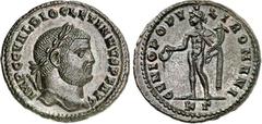 RÖMER RÖMISCHES KAISERREICH. DIOCLETIANUS Iovius 284-305. AE-Follis 26/27mm (297/299) 10,37g, Cyzikus, 3. Off. Kopf m. Lorbeerkranz n.r. IMP C C VAL DIOCLETIANVS P F AVG / GENIO POPV-LI ROMANI Genius 