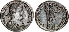 RÖMER RÖMISCHES KAISERREICH. VALENTINIANUS I. 364-375. AE-Doppelmaiorina 28/29mm (364/365) 8,50g, Thessalonica, 3. Off. Paludamentbüste m. Perlendiadem n.r. / D N VALENTINI-ANVS P F AVG / RESTITVTOR -