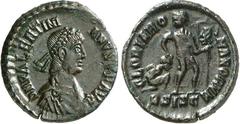 RÖMER RÖMISCHES KAISERREICH. VALENTINIANUS I. 364-375. AE-Centenionalis 19/18mm (364) 2,67g, Siscia, 2. Off. Paludamentbüste m. Perlendiadem n.r. D N VALENTINI-ANVS P F AVG / GLORIA RO-MANORVM Kaiser 