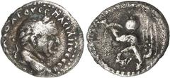 GRIECHEN der RÖMISCHEN KAISERZEIT KAPPADOKIEN. KAISAREIA am Argaios (Kayseri). Vespasianus 69-79. Quinar (Hemidrachmon) 1,35g. Kopf mit Lorbeerkranz n.r. AYTOKP KAICAP OYECPACIANOC CEBA / Nike sitzt a