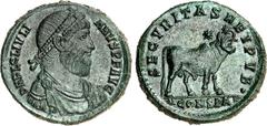 RÖMER RÖMISCHES KAISERREICH. IULIANUS II. Augustus 360/361-363. AE-Doppelmaiorina 28/29mm (362/363) 8,78g, Konstantinopel, 1. Offizin. Büste mit Panzer, Paludamentum und Perlendiadem n.r. D N FL CL IV
