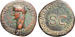 RÖMER RÖMISCHES KAISERREICH. Germanicus, Vater d. Caligula, Bruder d. Claudius 15 v. Chr. -19 n. Chr. AE-As, postum unter Caligula (37/38) 10,95g. Kopf n.l. GERMANICVS CAESAR TI AVGVST F DIVI AVG N / 