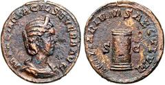 RÖMER RÖMISCHES KAISERREICH. Otacilia Severa, Gemahlin des Philippus I. 244-249. AE-As (248) 9,88g. Pallabüste m. Diadem n.r. MARCIA OTACIL SEVERA AVG / MILIARIVM SAECVLVM - S - C Stele. RIC 199b, C. 
