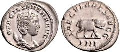 RÖMER RÖMISCHES KAISERREICH. Otacilia Severa, Gemahlin des Philippus I. 244-249. Antoninian (248) 4,45g, 4. Off. Pallabüste m. Diadem auf Mondsichel n.r. OTACIL SEVERA AVG / SAECVLARES AVGG Nilpferd s