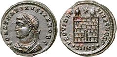 RÖMER RÖMISCHES KAISERREICH. Constantinus II. Caesar 317-337. AE-Follis 20mm (317/320) 3,21g, Cyzicus. Drapierte Büste mit Panzer und Lorbeerkranz n.l. CONSTANTINVS IVN NOB C / PROVIDEN-TIAE CAESS Lag