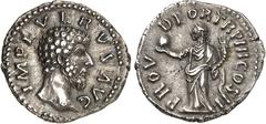 RÖMER RÖMISCHES KAISERREICH. LUCIUS VERUS 161-169. Denar (163) 2,60g. Kopf n.r. IMP L VERVS AVG / PROV DEOR TR P III COS II Providentia steht n.l. RIC 491, BMC 229, C. 156. . vz