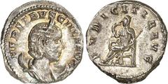 RÖMER RÖMISCHES KAISERREICH. Herennia Etruscilla, Gemahlin des Traianus Decius 249-251. Antoninian 5,39g. Pallabüste m. Diadem auf Mondsichel n.r. HER ETRVSCILLA AVG / PVDICITIA AVG Pudicitia thront n