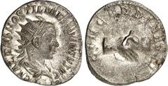 RÖMER RÖMISCHES KAISERREICH. Hostilianus Caesar 250-251. Antoninian 3,72g. Drapierte Büste mit Strahlenkrone n. r. C VALENS HOSTIL MES QVINTVS NC / CONCORDIA AVGG Handschlag. RIC 174b, C. 6. . vz/