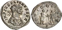 RÖMER RÖMISCHES KAISERREICH. AURELIANUS 270-275. Bi-Antoninian 23mm (272) 3,06g, Serdica, 2. Offizin. Büste mit Panzer und Strahlenkrone n.r. IMP AVRELIANVS AVG / IOVI CON-SER Iupiter überreicht Aurel