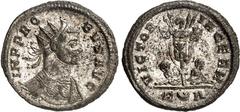 RÖMER RÖMISCHES KAISERREICH. PROBUS 276-282. Bi-Antoninian (279) 3,59g, Rom, 1. Offizin. Panzerbüste m. Strkr. n.r. IMP PRO-BVS AVG / VICTOR-IA GERM 2 Captivi sitzen an Tropaeum; unten R Mondsichel A.