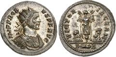 RÖMER RÖMISCHES KAISERREICH. PROBUS 276-282. Bi-Antoninian (281) 4,10g, Rom, 1.Off. Panzerbüste m. Strkr. n.r. PROBV-S P F AVG / VICTOR-IA GERM 2 Captivi an Tropaeum; unten R Fulmen A. RIC 223, C. 766