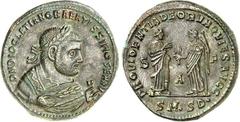 RÖMER RÖMISCHES KAISERREICH. DIOCLETIANUS Iovius, Senior Aug. 305-313. AE-Follis 27/26mm (305/306) 8,86g, Serdica, 1. Offizin. Büste in Trabea, mit Mappa, Zweig und Lorbeerkranz, n.r. D N DIOCLETIANO 