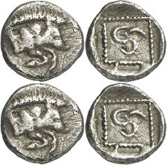 LYKIEN Äkuvämi 460-440 v. Chr. Hemihekton (1/12 Stater) 0,68g. Eberprotomé n.r. / im Quadrat: Triskelis. BMC - , SNG Cop. - , SNG v.Aul. - , Coll.W.- Falghera - . Slg.Reuter (Peus 360) - Slg.Maag (Peu