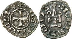EPOCHE DER KREUZZÜGE ROMANIA (Albanien), Fürstentum Bi-Denier Tournois (1306/1307) 0,87g, Nepanto. Fußkreuz im Perlkreis + Pfeilspitze PhS P TLR DESP Lilie / + . NEPANTI CIVIS Kastell. Metcalf 1105-11