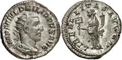 PHILIPPUS I. Arabs 244-249. Antoninian (245) 4,51g. Paludamentbï¿½ste m. Strkr. n.r. IMP M IVL PHILIPPVS AVG / LIBERALITAS AVGG II Liberalitas steht n.l. RIC 38b, C. 87.